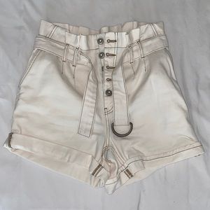 Free People denim paper-bag shorts